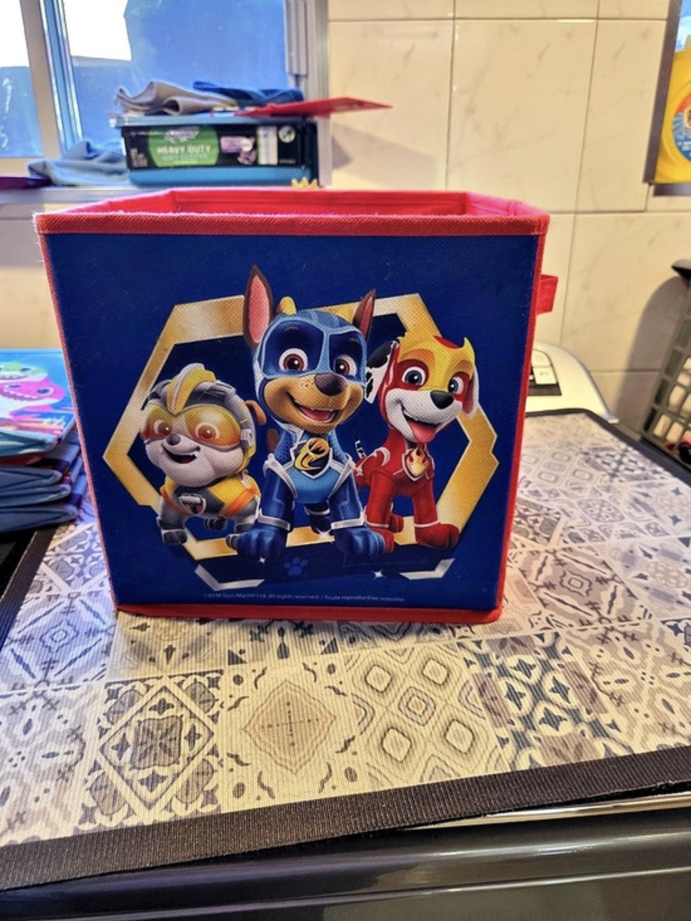 Paw Patrol Mighty Pups Collapsible Storage Box Storage Box Blue & Red